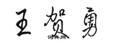 駱恆光王賀勇行書個性簽名怎么寫