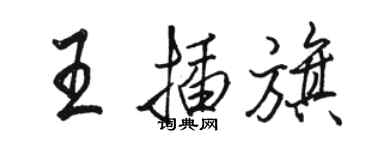 駱恆光王插旗行書個性簽名怎么寫