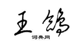 梁錦英王鴿草書個性簽名怎么寫