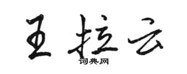 駱恆光王拉雲行書個性簽名怎么寫