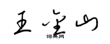 梁錦英王金山草書個性簽名怎么寫