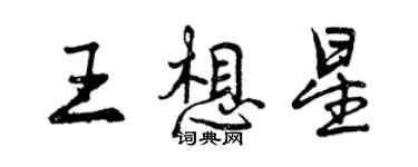 曾慶福王想星行書個性簽名怎么寫