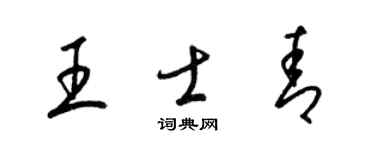 梁錦英王士青草書個性簽名怎么寫