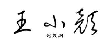 梁錦英王小顏草書個性簽名怎么寫