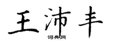 丁謙王沛豐楷書個性簽名怎么寫