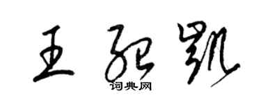 梁錦英王紹凱草書個性簽名怎么寫