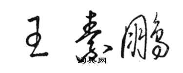 駱恆光王素鵬草書個性簽名怎么寫