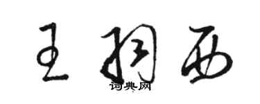 駱恆光王羽西草書個性簽名怎么寫