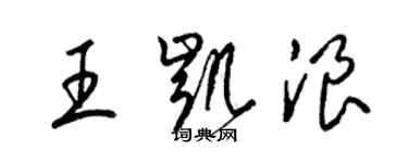 梁錦英王凱浪草書個性簽名怎么寫