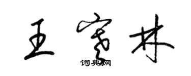 梁錦英王寒林草書個性簽名怎么寫