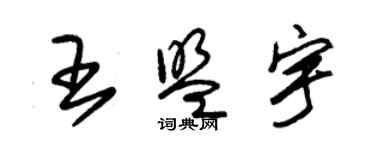 朱錫榮王盟宇草書個性簽名怎么寫