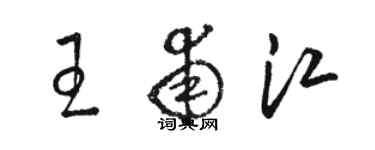 駱恆光王甫江草書個性簽名怎么寫