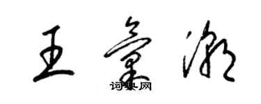 梁錦英王匯潮草書個性簽名怎么寫