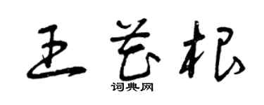 曾慶福王花根草書個性簽名怎么寫