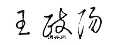 駱恆光王政陽草書個性簽名怎么寫