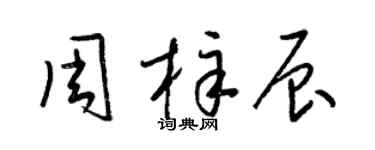 梁錦英周梓辰草書個性簽名怎么寫