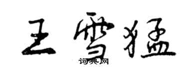 曾慶福王雪猛行書個性簽名怎么寫