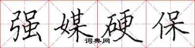 田英章強媒硬保楷書怎么寫