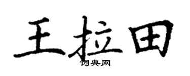 丁謙王拉田楷書個性簽名怎么寫