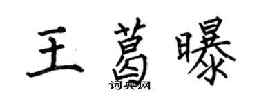 何伯昌王葛曝楷書個性簽名怎么寫