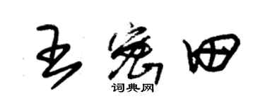 朱錫榮王密田草書個性簽名怎么寫