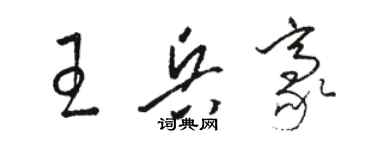 駱恆光王兵豪草書個性簽名怎么寫