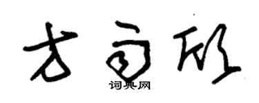 朱錫榮方雨欣草書個性簽名怎么寫