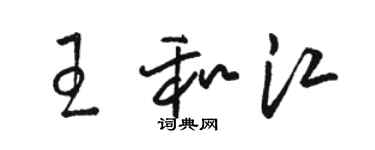 駱恆光王和江草書個性簽名怎么寫