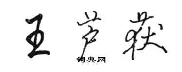 駱恆光王蘆獲行書個性簽名怎么寫