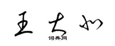 梁錦英王大北草書個性簽名怎么寫