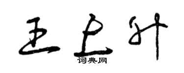 曾慶福王上升草書個性簽名怎么寫