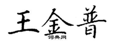 丁謙王金普楷書個性簽名怎么寫