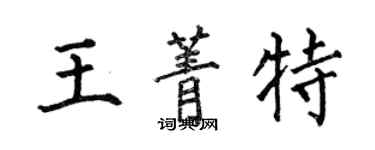 何伯昌王菁特楷書個性簽名怎么寫