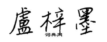 王正良盧梓墨行書個性簽名怎么寫