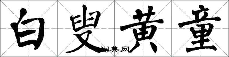 翁闓運白叟黃童楷書怎么寫