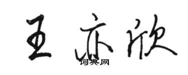 駱恆光王亦欣行書個性簽名怎么寫