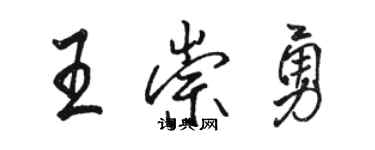 駱恆光王崇勇行書個性簽名怎么寫