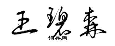 曾慶福王碧森草書個性簽名怎么寫