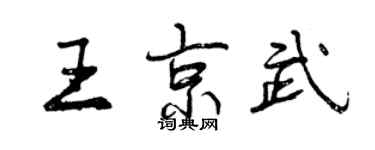 曾慶福王京武行書個性簽名怎么寫