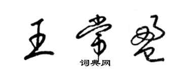 梁錦英王常盈草書個性簽名怎么寫