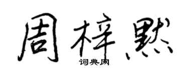 王正良周梓默行書個性簽名怎么寫
