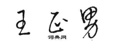 駱恆光王正男草書個性簽名怎么寫