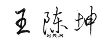 駱恆光王陳坤行書個性簽名怎么寫