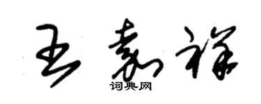 朱錫榮王嘉祥草書個性簽名怎么寫