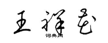 梁錦英王祥花草書個性簽名怎么寫