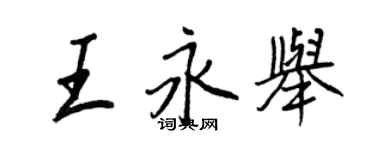 王正良王永舉行書個性簽名怎么寫