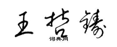 梁錦英王哲鑄草書個性簽名怎么寫