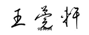 梁錦英王莞軒草書個性簽名怎么寫