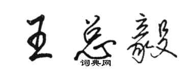 駱恆光王總毅行書個性簽名怎么寫