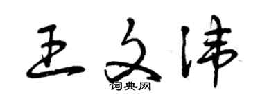 曾慶福王文諱草書個性簽名怎么寫